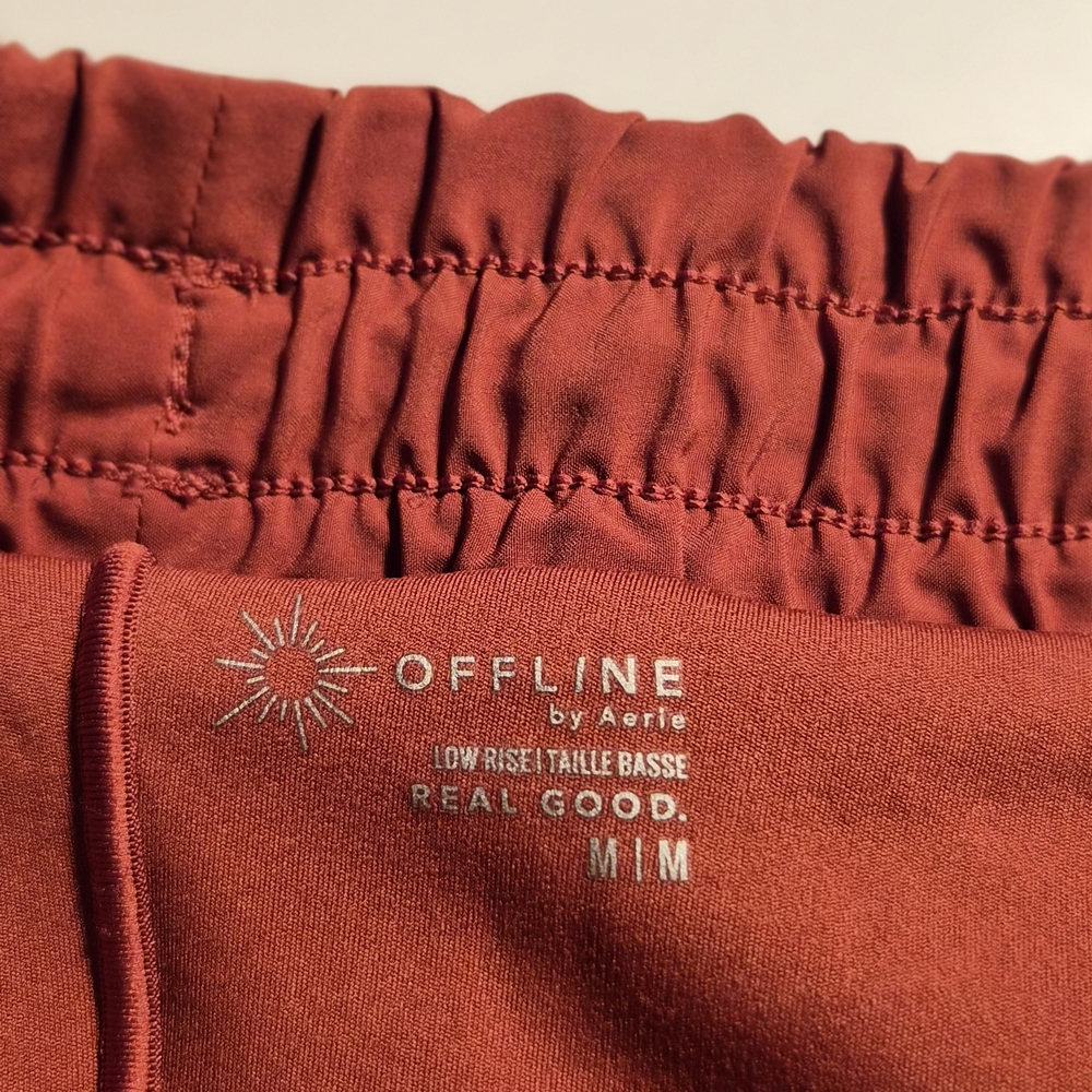 Women's Aerie Offline Athletic Shorts in Maroon - Picture 4 of 4